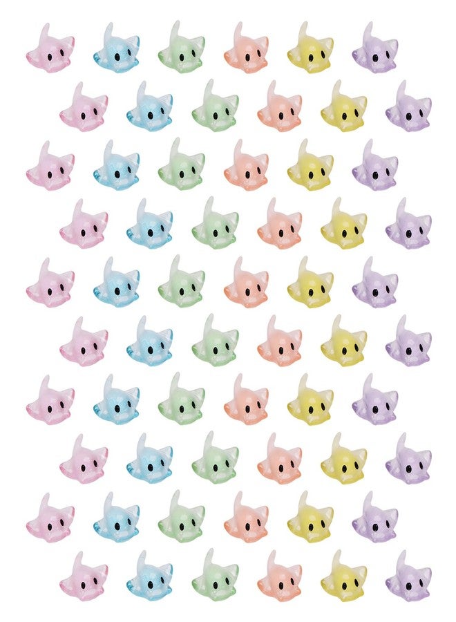 NQEUEPN 60pcs Mini Sting Ray Figures, Mini Resin Manta Ray Miniature Sting Ray Tiny Sea Animal Figurines Ornament for DIY Craft Garden Landscape Dollhouse Potted Plants Decorations(6 Colors) - Image 1